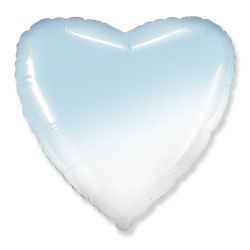Гелиевый шар, Большое сердце, Голубое, Градиент