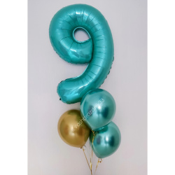 Композиция с Цифрой 9, Бирюза №1