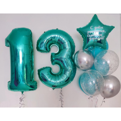 Композиция с Цифрой 13, Бирюза №1