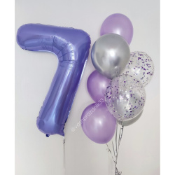 Композиция с Цифрой 7, Сиреневая №2