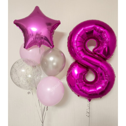 Композиция с Цифрой 8, Фуксия №2