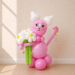 Кошка, 3 ромашки