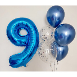 Композиция с Цифрой 9, Синяя №1