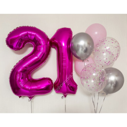 Композиция с Цифрой 21, Фуксия №1