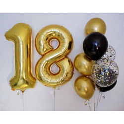 Цифра 18, Золото, 7 шаров