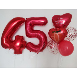 Композиция с Цифрой 45, Красная №1